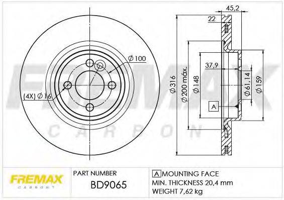 FREMAX BD9065 гальмівний диск