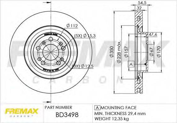 FREMAX BD3498 гальмівний диск