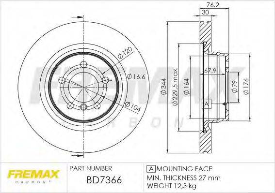 FREMAX BD7366 гальмівний диск