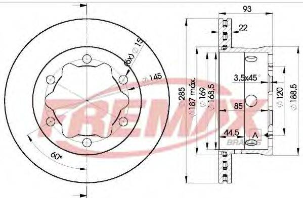 FREMAX BD0185 гальмівний диск