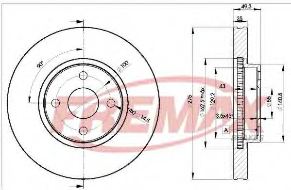 FREMAX BD1320 гальмівний диск