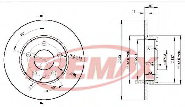 FREMAX BD1437 гальмівний диск