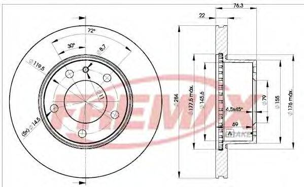 FREMAX BD1656 гальмівний диск