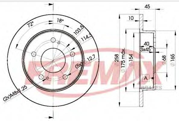 FREMAX BD2044 гальмівний диск