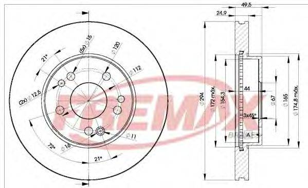 FREMAX BD2412 гальмівний диск