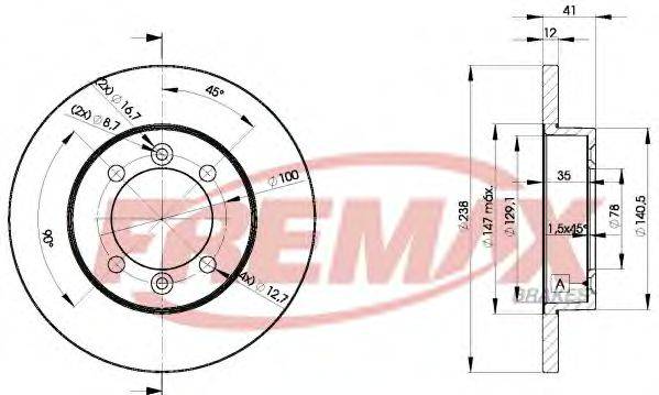 FREMAX BD4706 гальмівний диск