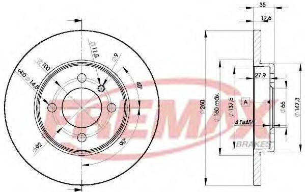 FREMAX BD4747 гальмівний диск