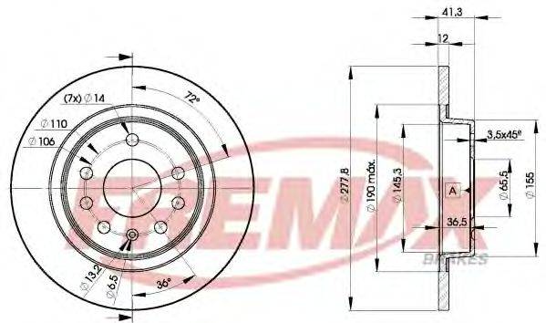 FREMAX BD9115 гальмівний диск