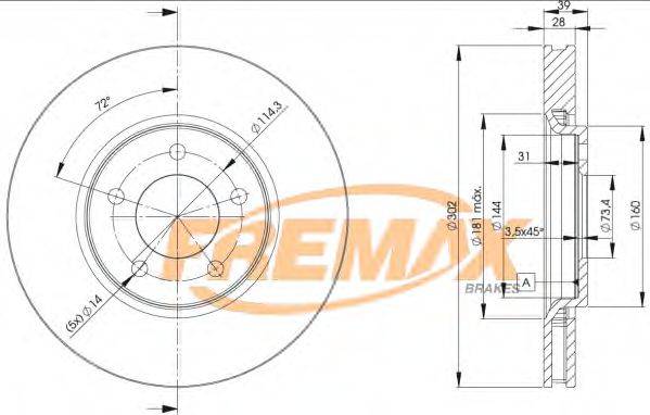 FREMAX BD3918 гальмівний диск