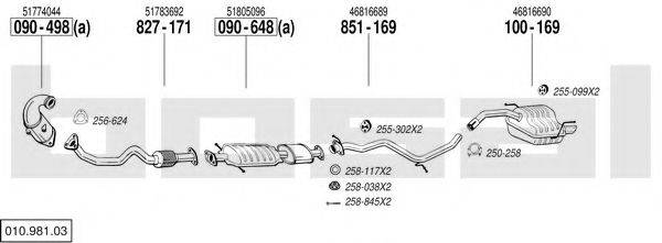 BOSAL 01098103 Система випуску ОГ