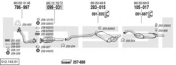 BOSAL 01214351 Система випуску ОГ