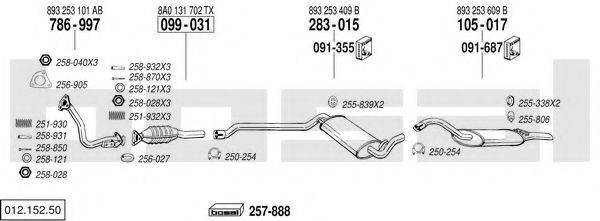 BOSAL 01215250 Система випуску ОГ