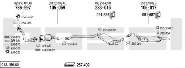 BOSAL 01215660 Система випуску ОГ