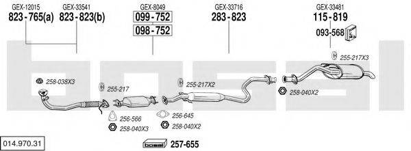 BOSAL 01497031 Система випуску ОГ