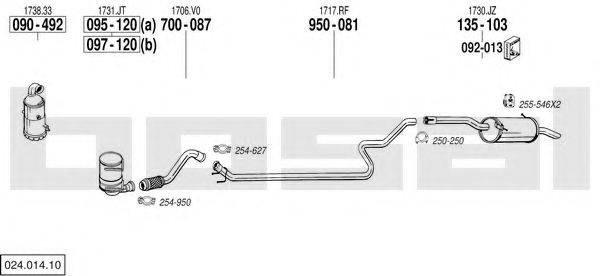 BOSAL 02401410 Система випуску ОГ