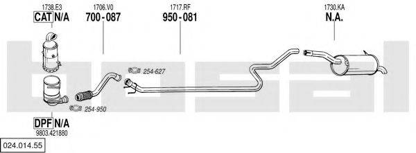 BOSAL 02401455 Система випуску ОГ