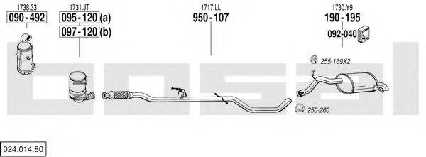 BOSAL 02401480 Система випуску ОГ