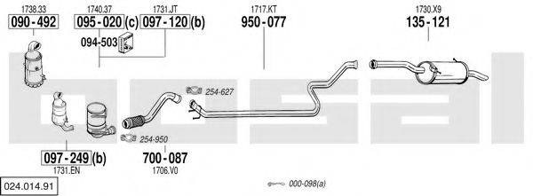 BOSAL 02401491 Система випуску ОГ