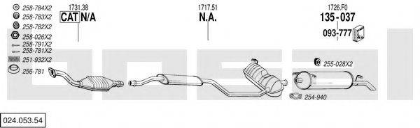 BOSAL 02405354 Система випуску ОГ