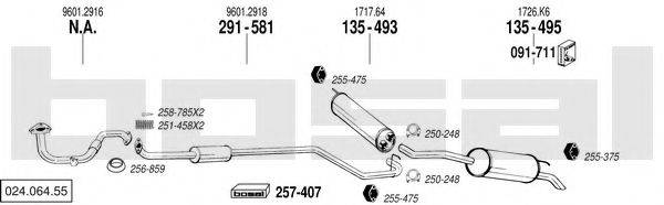 BOSAL 02406455 Система випуску ОГ