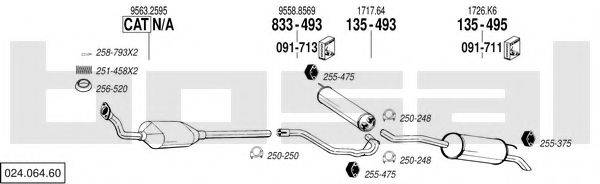 BOSAL 02406460 Система випуску ОГ