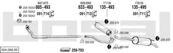 BOSAL 02406850 Система випуску ОГ