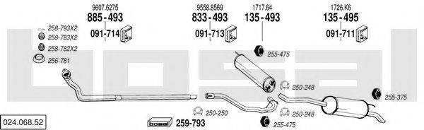 BOSAL 02406852 Система випуску ОГ