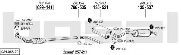 BOSAL 02406870 Система випуску ОГ