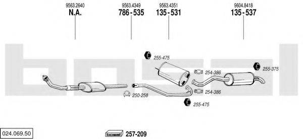 BOSAL 02406950 Система випуску ОГ