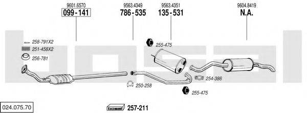 BOSAL 02407570 Система випуску ОГ