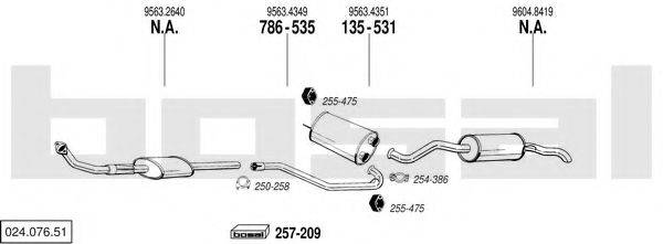 BOSAL 02407651 Система випуску ОГ