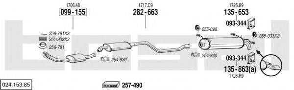 BOSAL 02415385 Система випуску ОГ