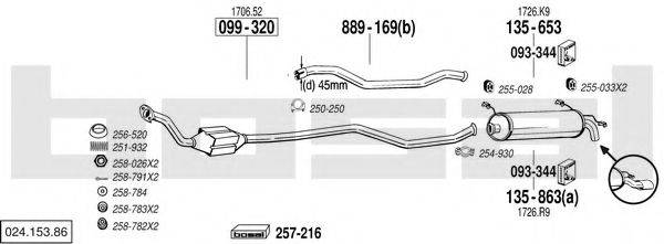 BOSAL 02415386 Система випуску ОГ