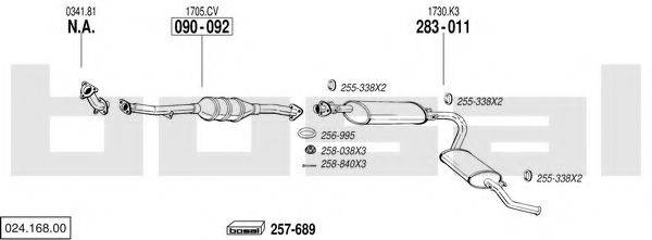 BOSAL 02416800 Система випуску ОГ