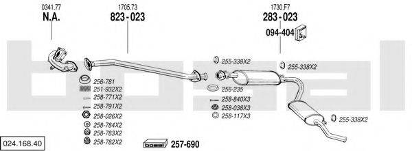 BOSAL 02416840 Система випуску ОГ