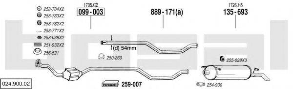 BOSAL 02490002 Система випуску ОГ