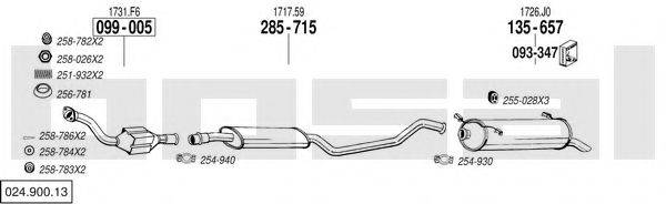 BOSAL 02490013 Система випуску ОГ