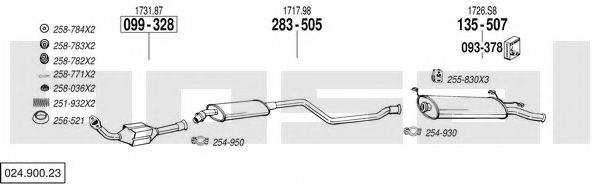 BOSAL 02490023 Система випуску ОГ