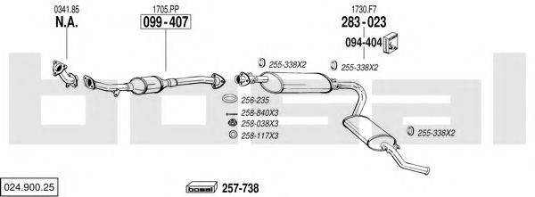 BOSAL 02490025 Система випуску ОГ