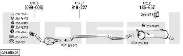 BOSAL 02495003 Система випуску ОГ