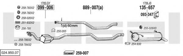 BOSAL 02495007 Система випуску ОГ