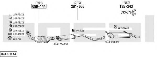 BOSAL 02495014 Система випуску ОГ