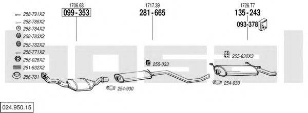 BOSAL 02495015 Система випуску ОГ