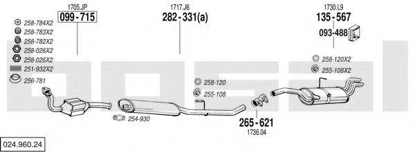 BOSAL 02496024 Система випуску ОГ