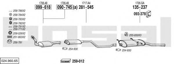 BOSAL 02496065 Система випуску ОГ