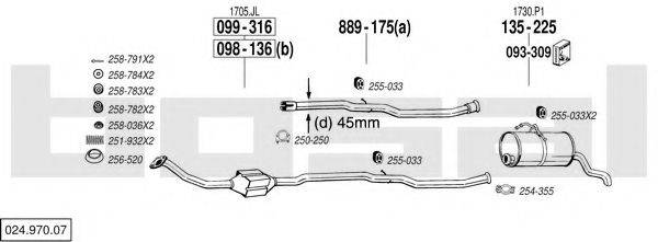 BOSAL 02497007 Система випуску ОГ