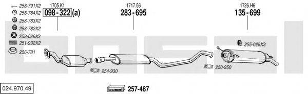 BOSAL 02497049 Система випуску ОГ