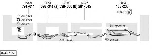 BOSAL 02497058 Система випуску ОГ