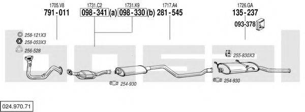 BOSAL 02497071 Система випуску ОГ