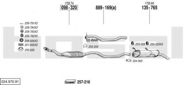 BOSAL 02497091 Система випуску ОГ